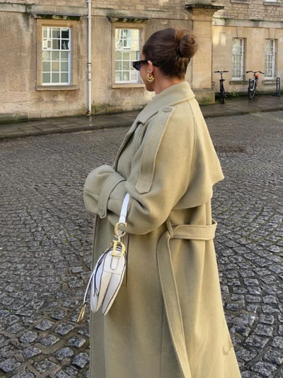 Wool Blend Coat – Elegant Belted Winter Wear
