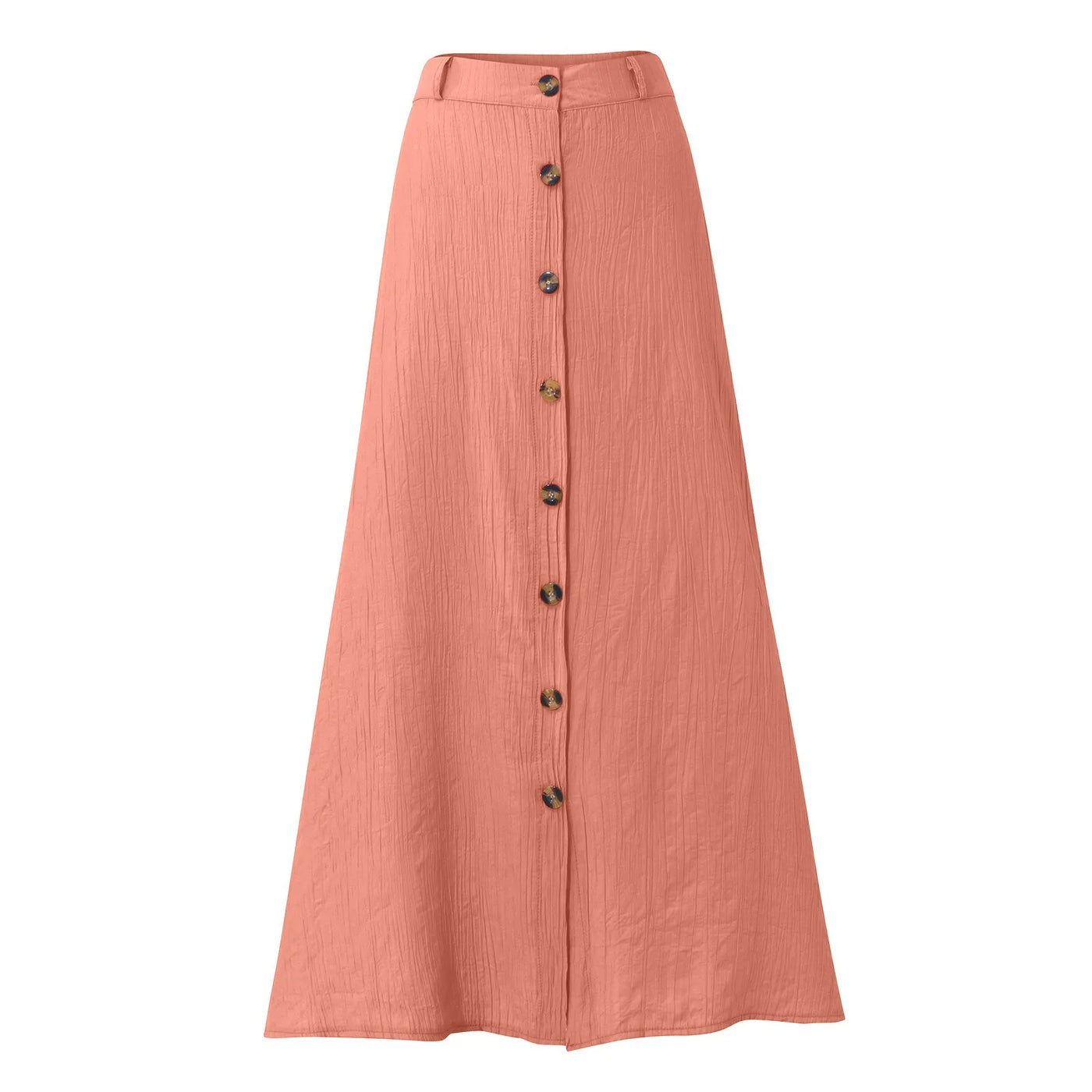 Boho High Waist Button Midi Skirt – Daily & Beach Wear