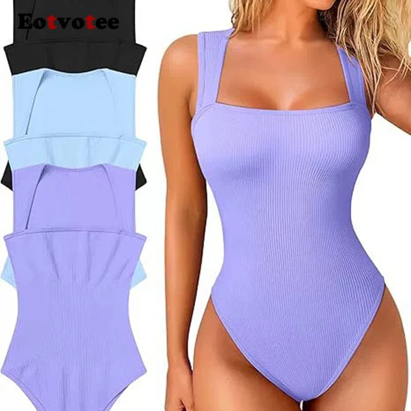 Square Neck Sleeveless Bodysuit