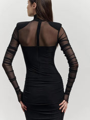 Mesh Sheath Zipper Dress