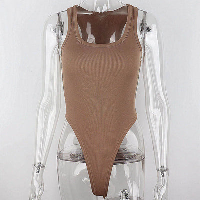 Off-Shoulder Knit Bodysuit – Sexy Halter Clubwear