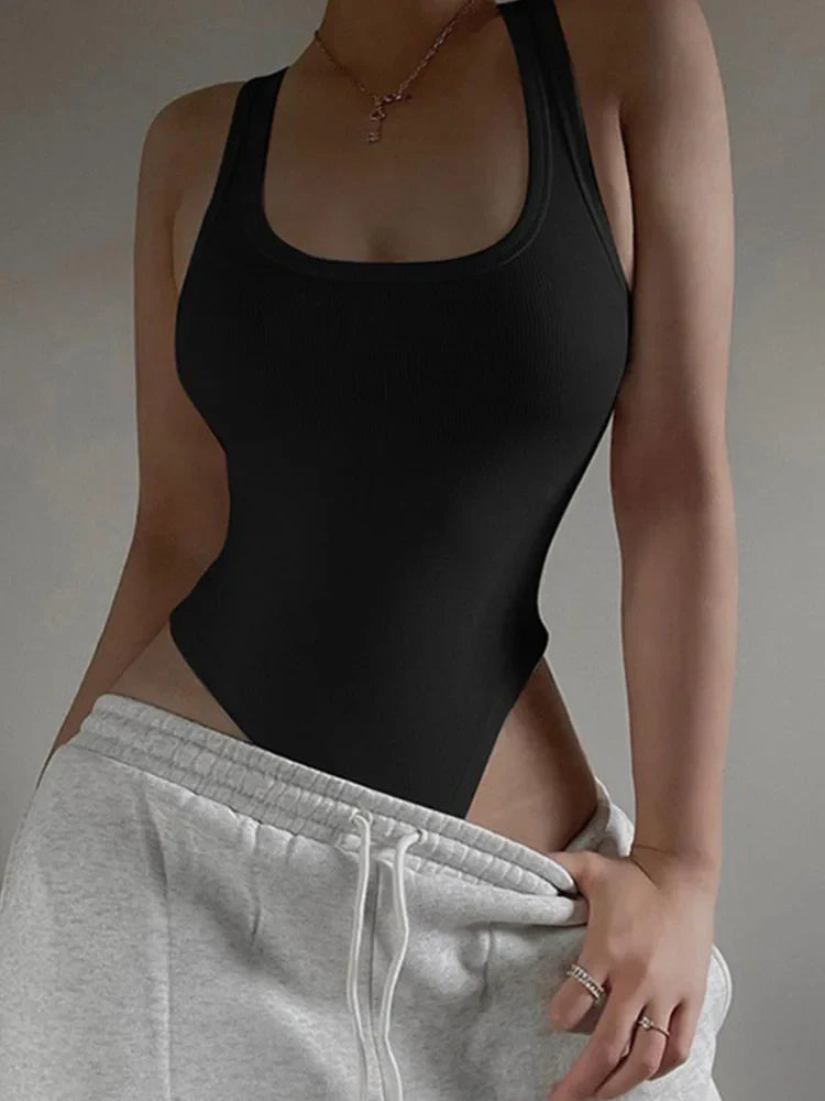 Off-Shoulder Knit Bodysuit – Sexy Halter Clubwear