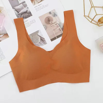 Seamless Ribbed Sports Bra – Black Yoga Crop Top