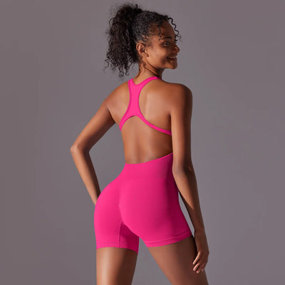 Backless Fitness Bodysuit – Sleeveless Yoga Jumpsuit