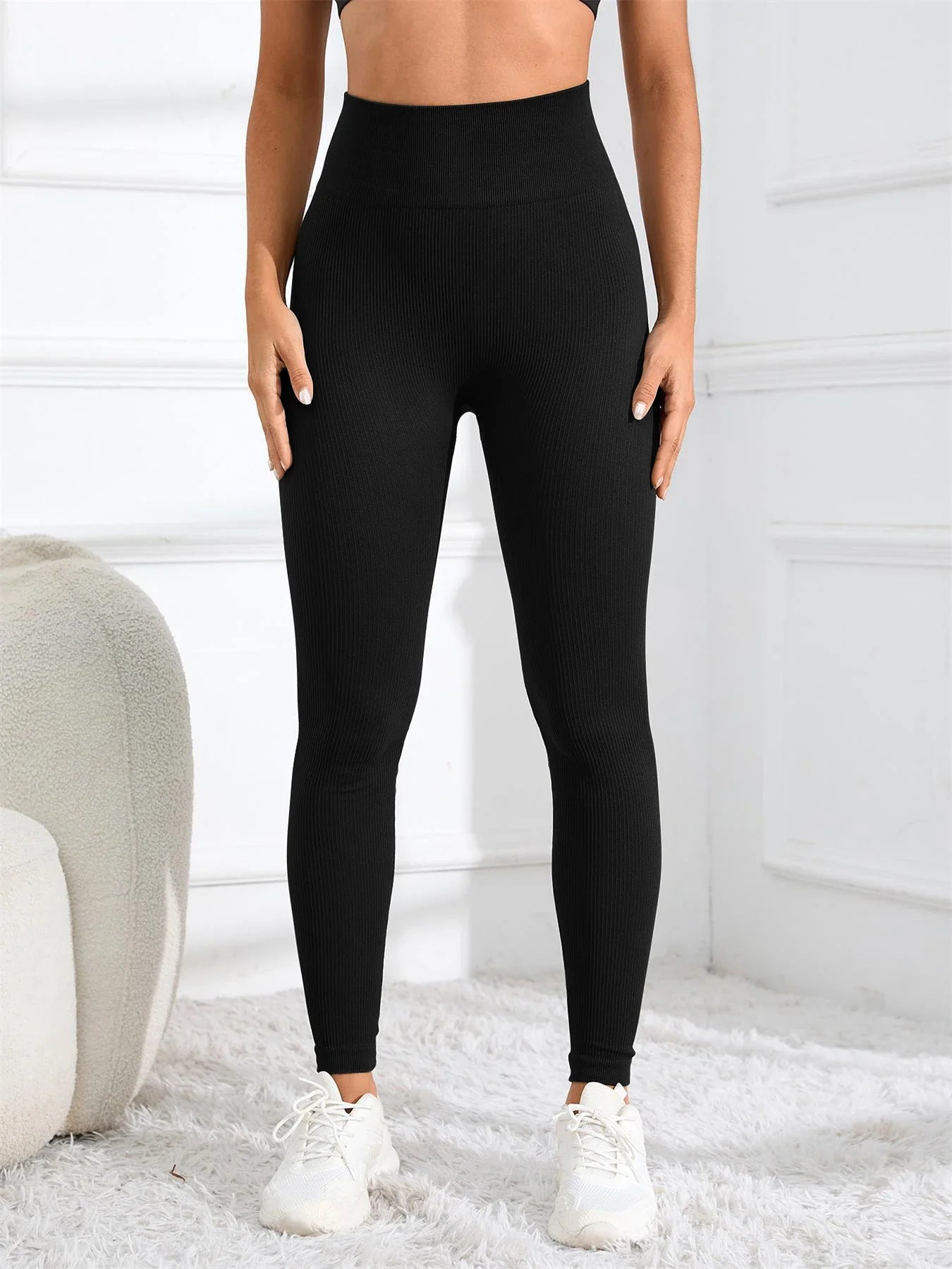 High Waist Ribbed Leggings – Seamless Fall/Winter Fit