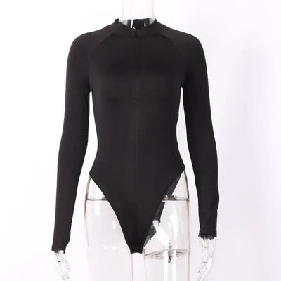 Slim Fit Bodysuit – Long Sleeve Sheath Street Top