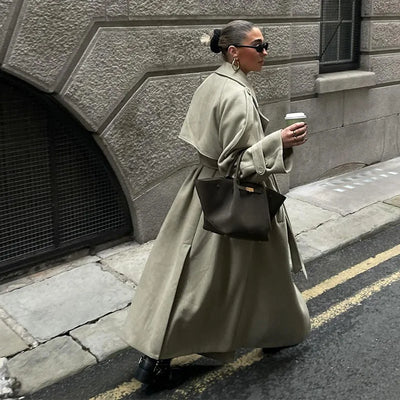 Wool Blend Coat – Elegant Belted Winter Wear