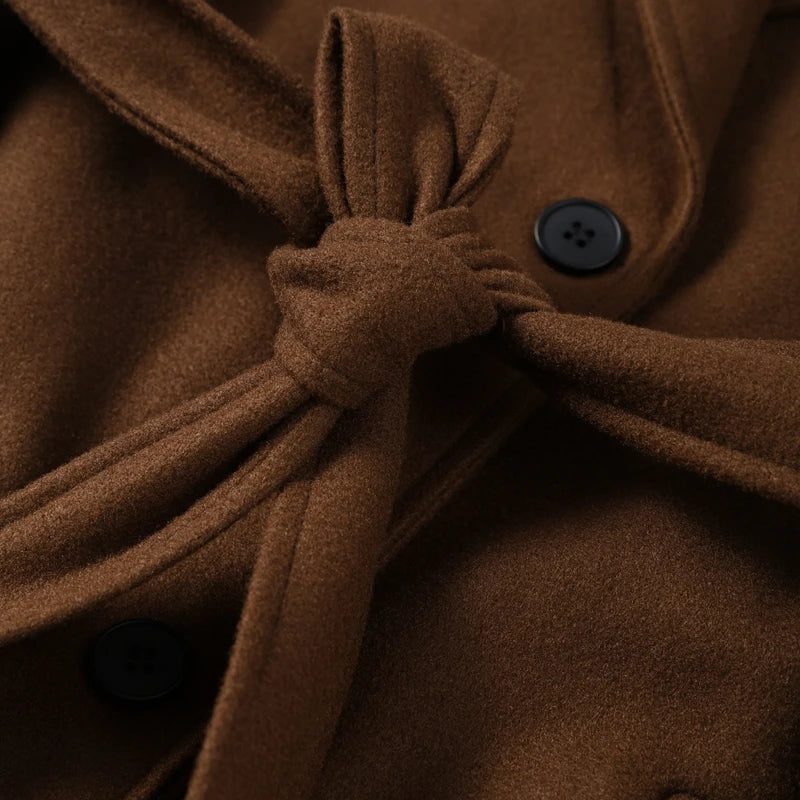 Wool Blend Coat – Elegant Belted Winter Wear