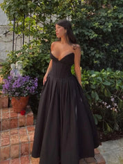 Black Elegant Strapless Corset Dress