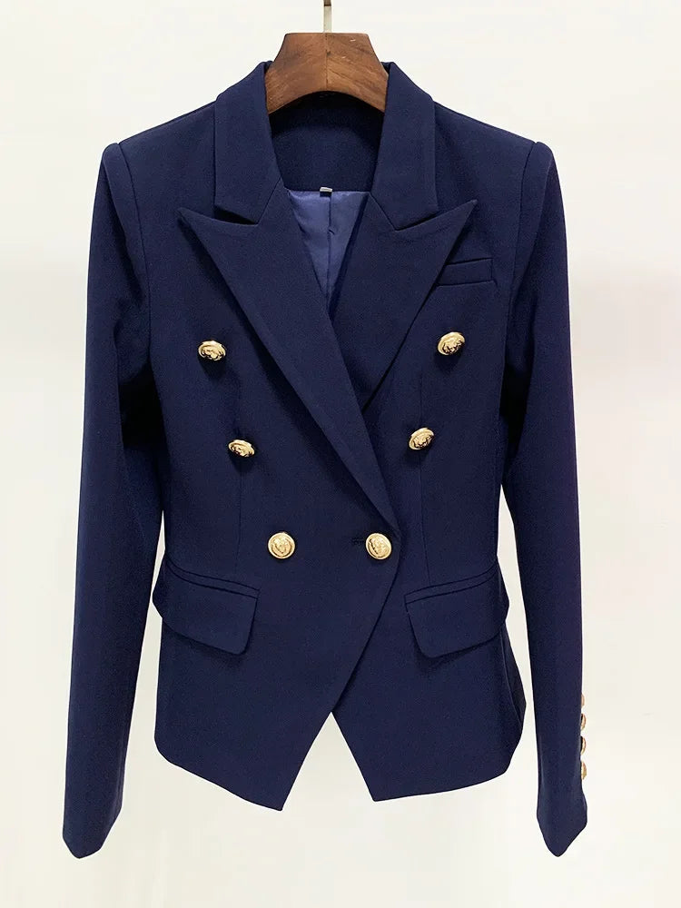 Pink Slim Blazer – Women’s Double Breasted