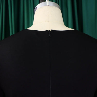 Elegant Sheath Midi Dress – O-Neck Bodycon Office Style