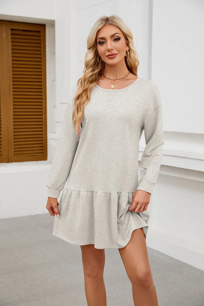 Sweater Bodycon Dress – Solid Round Neck Autumn Look