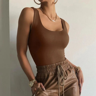 Sleeveless Bodycon Bodysuit – Slim Fit Streetwear One-Piece