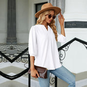 Blouse Half Sleeve V Neck Shirt