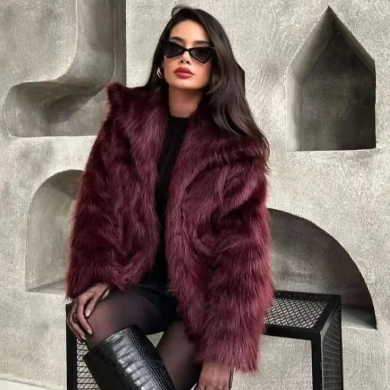 Fur Plush Bomber Jacket