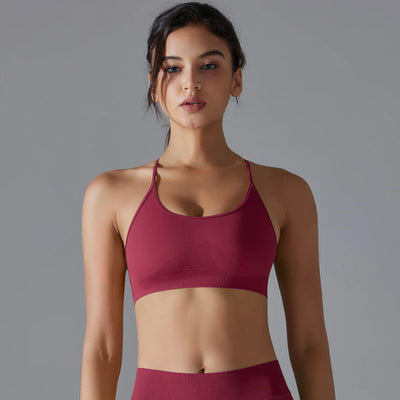 Cross-Back Sports Bra – Padded Yoga Bralette