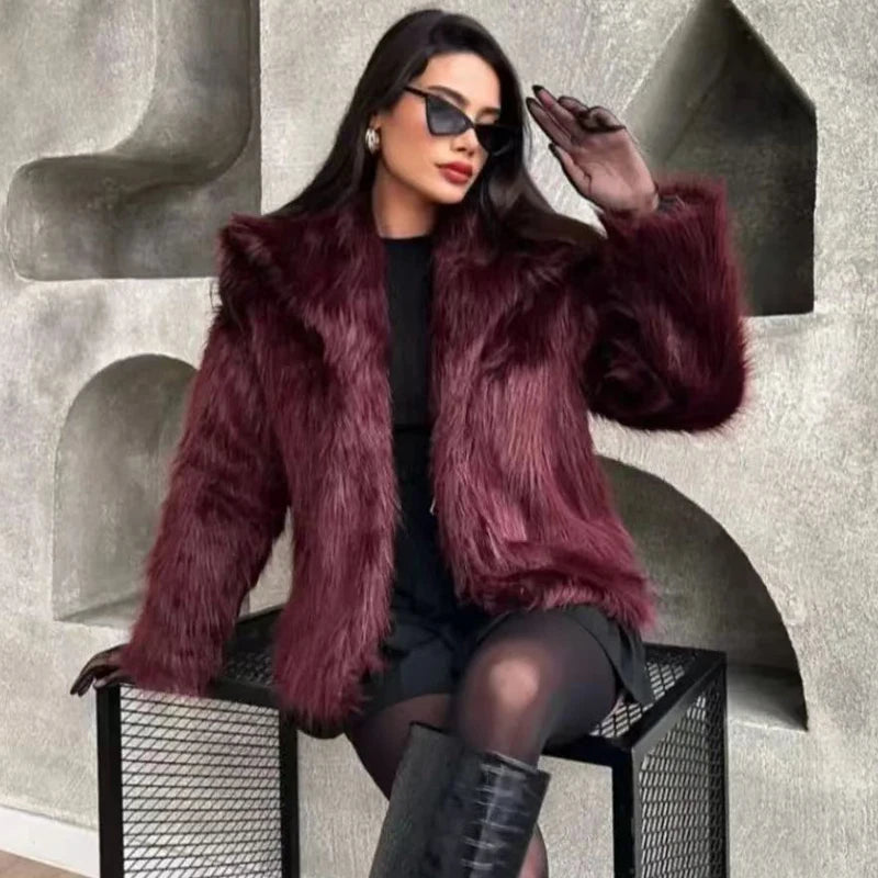 Fur Plush Bomber Jacket