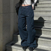 Korean Patchwork Baggy Cargo Jeans