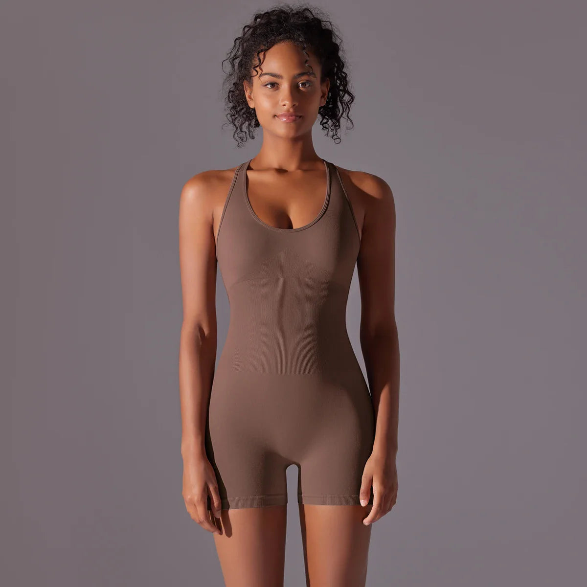 Backless Fitness Bodysuit – Sleeveless Yoga Jumpsuit