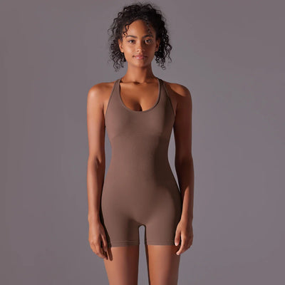 Backless Fitness Bodysuit – Sleeveless Yoga Jumpsuit