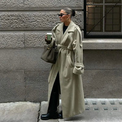 Wool Blend Coat – Elegant Belted Winter Wear
