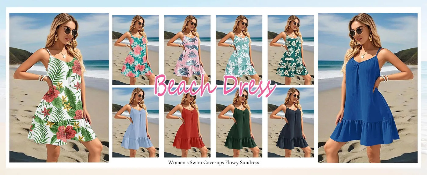 Spaghetti Strap Ruffle Dress – Sleeveless Beach Look