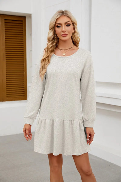 Sweater Bodycon Dress – Solid Round Neck Autumn Look