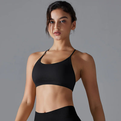 Cross-Back Sports Bra – Padded Yoga Bralette