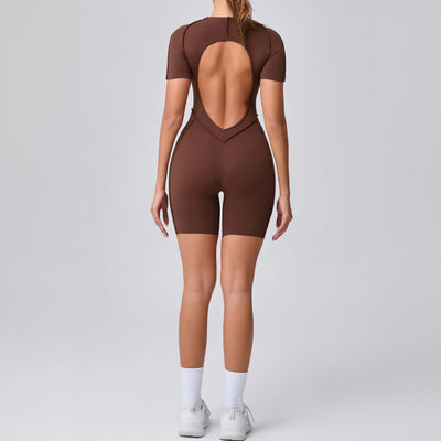Backless Scrunch Jumpsuit – Women’s Fitness Yoga Romper