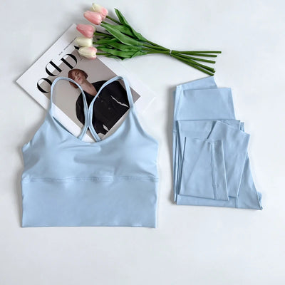 Yoga Leggings & Sports Bra Set
