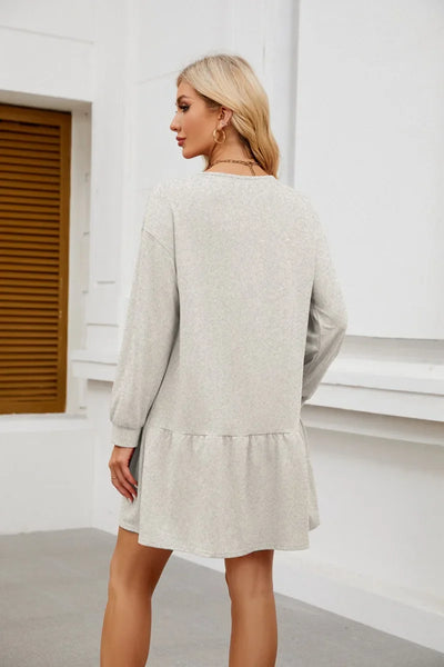 Sweater Bodycon Dress – Solid Round Neck Autumn Look