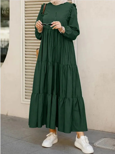 2025 Modest Maxi Dress – Vintage O-Neck Islamic Kaftan Abaya Style