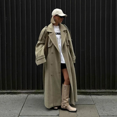 Wool Blend Coat – Elegant Belted Winter Wear