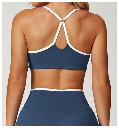 Shockproof Sports Bra – Push-Up Crop Top for Yoga & Workouts