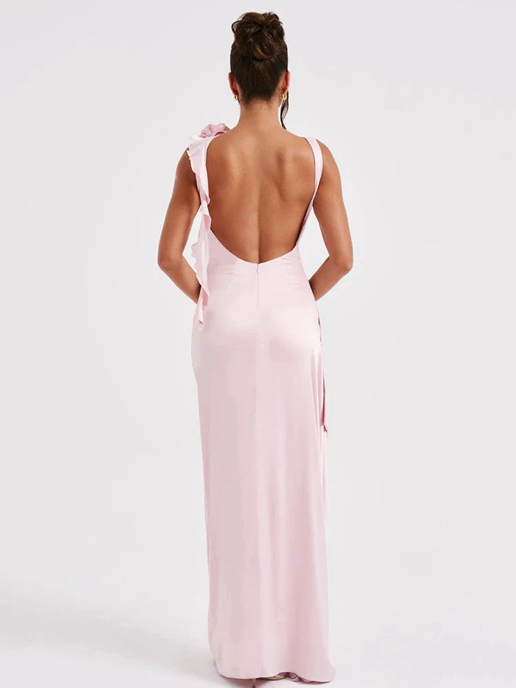 Elegant Sleeveless High Split Long Dress