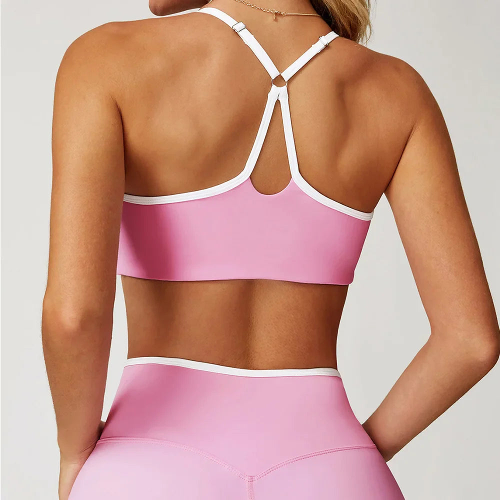 Shockproof Sports Bra – Push-Up Crop Top for Yoga & Workouts