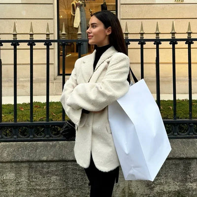 Faux Fur Blazer – Women's Long Jacket