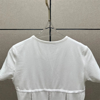 Cotton Knit Bodysuit – Slim Fit Round Neck Tee