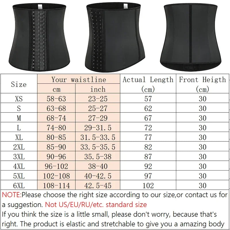 Latex Waist Trainer Corset – 9-Steel Bone Body Shaper