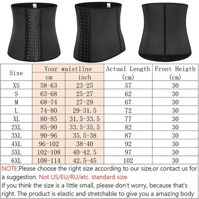 Latex Waist Trainer Corset – 9-Steel Bone Body Shaper