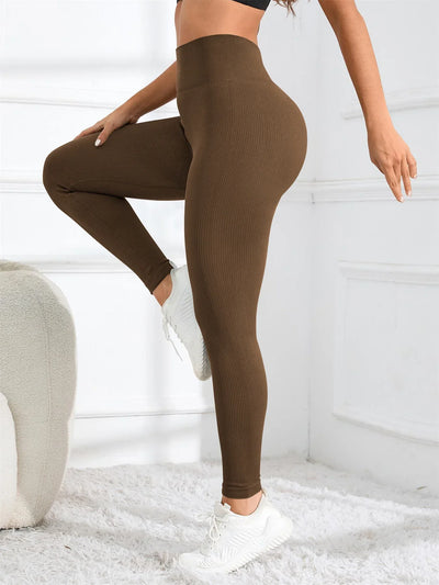 High Waist Ribbed Leggings – Seamless Fall/Winter Fit