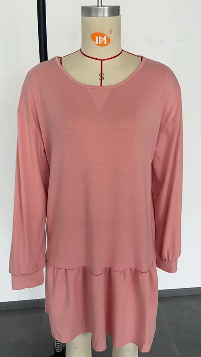 Sweater Bodycon Dress – Solid Round Neck Autumn Look