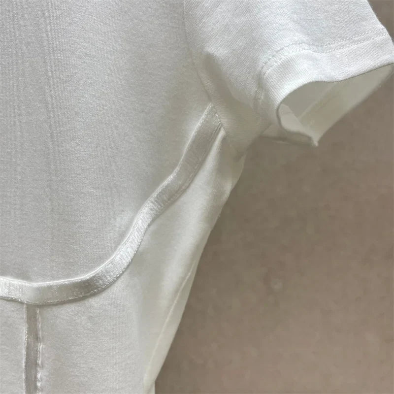 Cotton Knit Bodysuit – Slim Fit Round Neck Tee