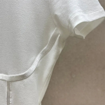 Cotton Knit Bodysuit – Slim Fit Round Neck Tee