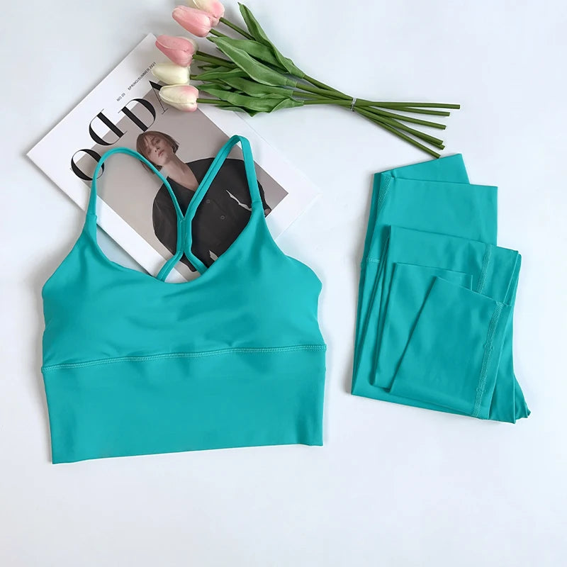 Yoga Leggings & Sports Bra Set