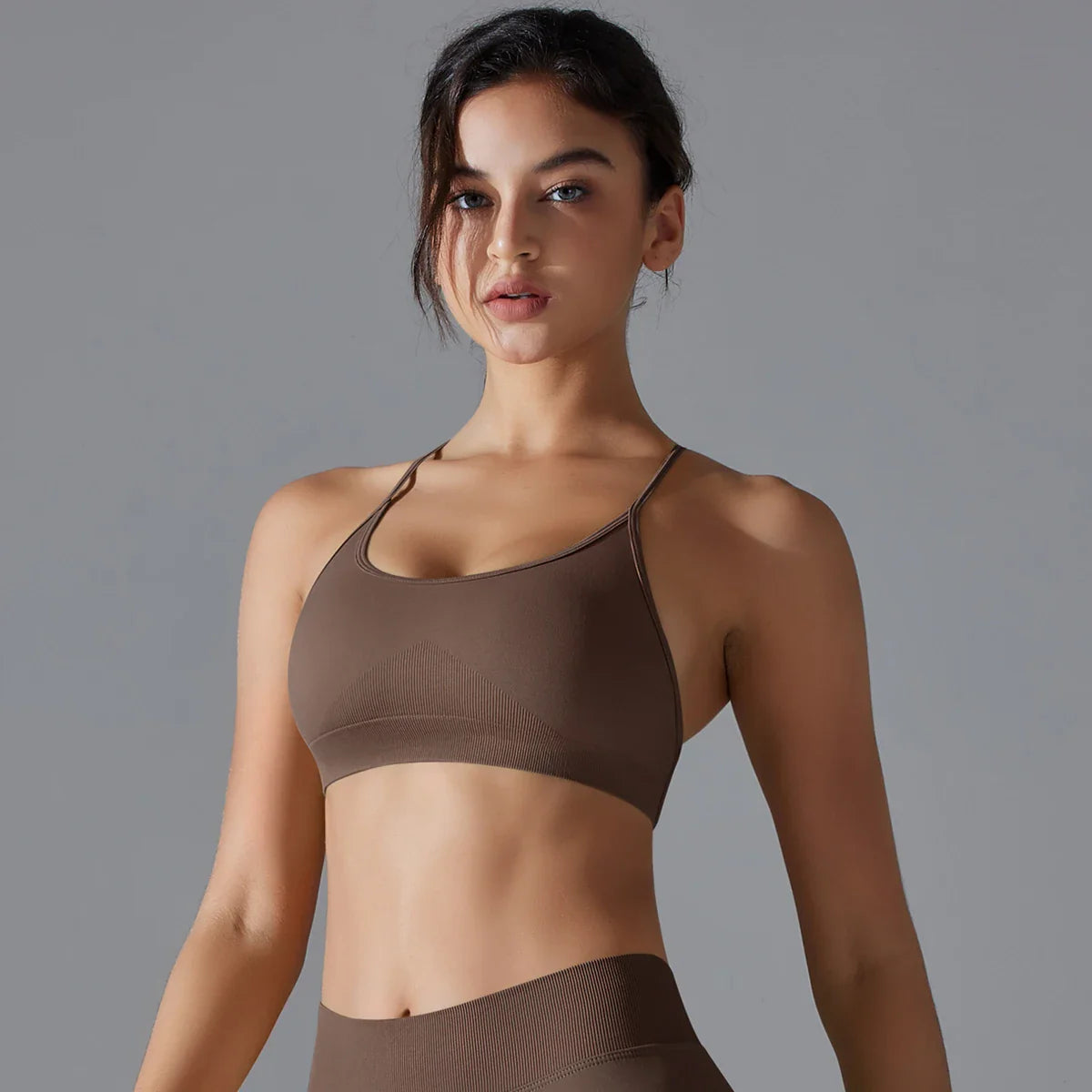 Cross-Back Sports Bra – Padded Yoga Bralette