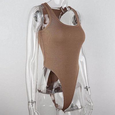 Off-Shoulder Knit Bodysuit – Sexy Halter Clubwear