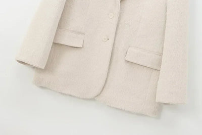 Faux Fur Blazer – Women's Long Jacket