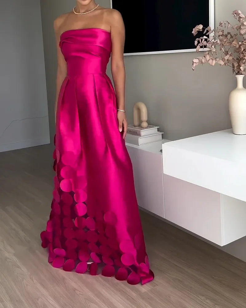 Satin Tube Bodycon Dress – High Waist Splice Evening Style