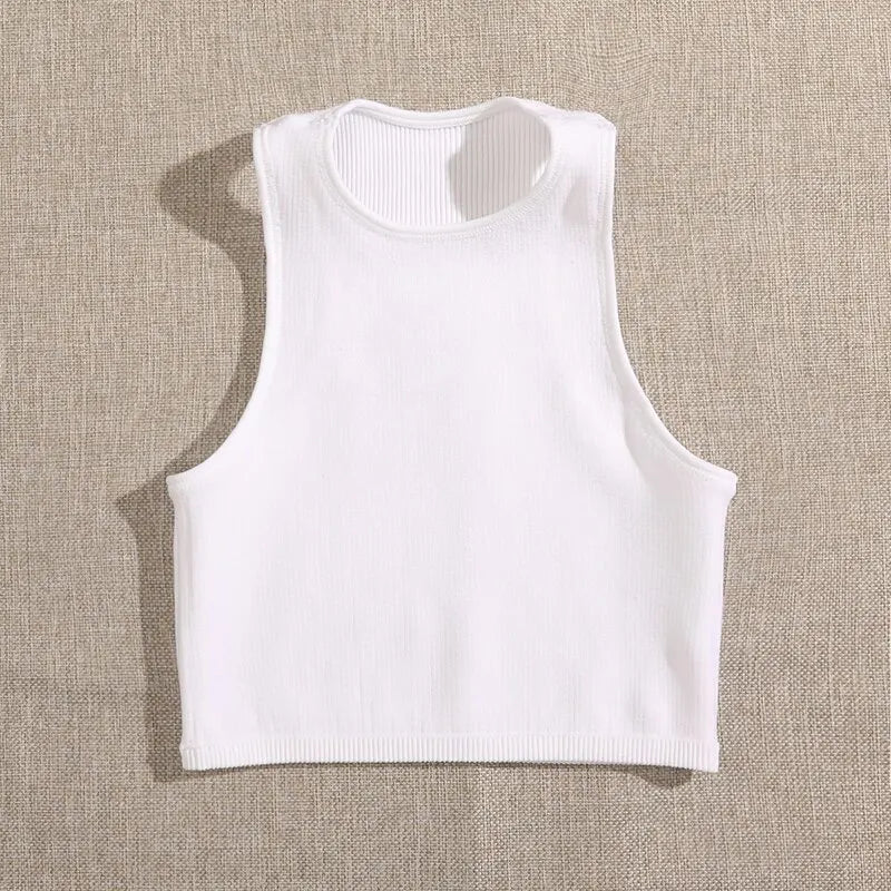 Seamless Ribbed Crop Tank – Breathable Workout Top